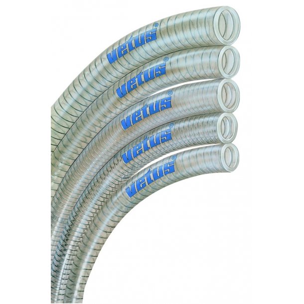 Vandslange klar PVC 10mm m/stlspiral