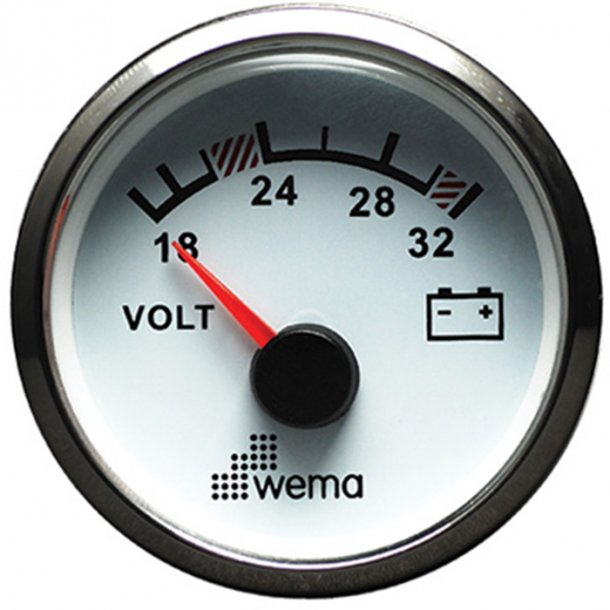 Wema Voltmeter RF/hvid 16-32V